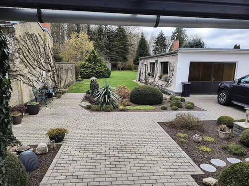Blick von der Terrasse - Doppelhaushälfte mit 110,00 m² in Pritzwalk zum Kaufen