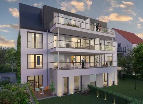 Visualisierung Gartenansicht - 3 Zimmer Etagenwohnung in Frankfurt am Main