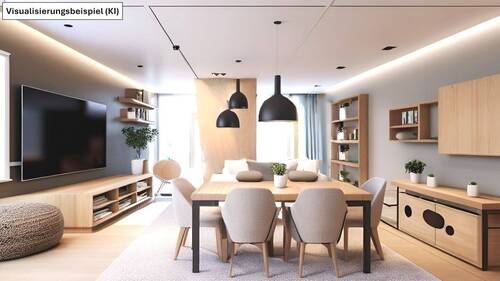 Wohnzimmer mit offener Küche - *** Neubau-Penthouse im historischen Altbau - Erstbezug ***