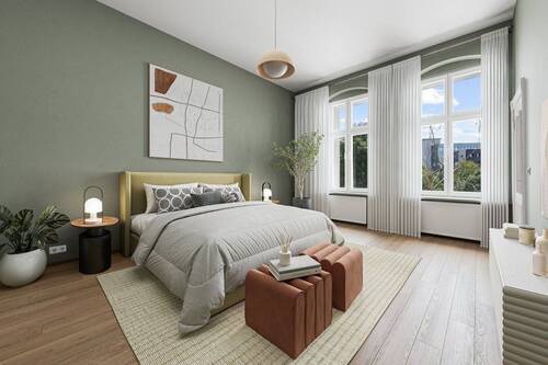 Visualisierung: Mögliches Einrichtungsbeispiel für das Schlafzimmer - 