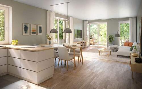 Friedrichs Vier_Wohnzimmer - 2 Zimmer Etagenwohnung in Hamburg-Poppenbüttel