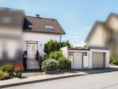 Straßenfront - Attraktive Doppelhaushälfte mit Garage in Bergisch Gladbach Hand