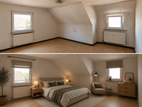 Schlafzimmer - virtually staged - 