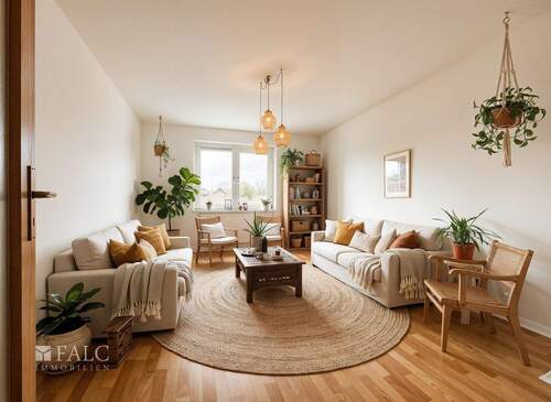 Wohnzimmer - (KI generiert) - 3 Zimmer Etagenwohnung zum Kaufen in Dargun