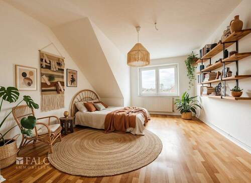 Schlafzimmer - (KI generiert) - Etagenwohnung mit 53,60 m&sup2; in Dargun zum Kaufen