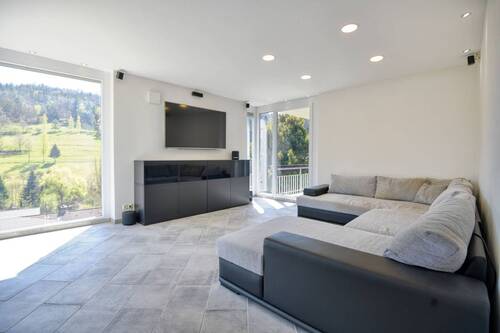 Wohnzimmer_mit_Ausblick_2Terrassen - Etagenwohnung mit 335,20 m² in Heidelberg zum Kaufen