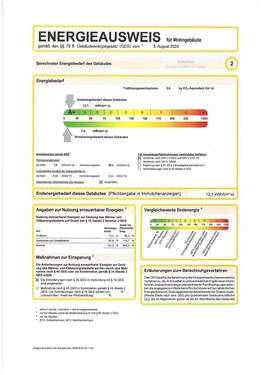 Auszug aus dem Energieausweis - 