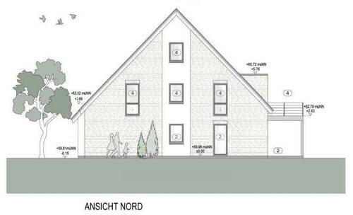 Ansicht Nord - 2 Zimmer Terrassenwohnung in Gescher