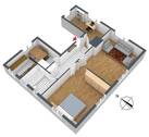 3-D Grundriss, EG - 