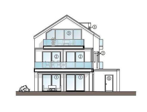 Gartenansicht - 2 Zimmer Etagenwohnung zum Kaufen in Paderborn