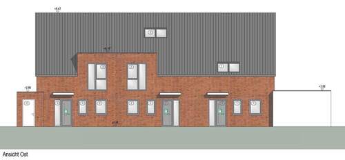 Ansicht Ost - KFW 40! Neubau! Modernes Reihenhaus mit Terrasse und Garten in Borken-Weseke