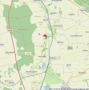 Lage im südlichen Landkreis Wolfenbüttel - 