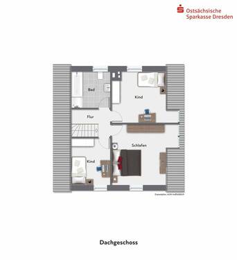 Dachgeschoss möbliert - 