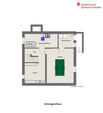 Untergeschoss möbliert - 