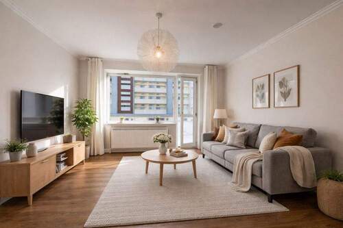 Wohnzimmer_l_gestaged - 2 Zimmer Etagenwohnung zur Miete in Elmshorn