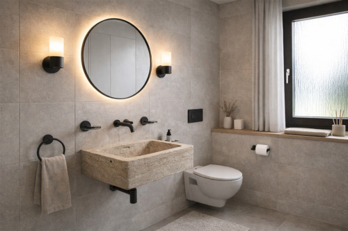 Tageslichtbad mit Dusche EG - virtually staged - 