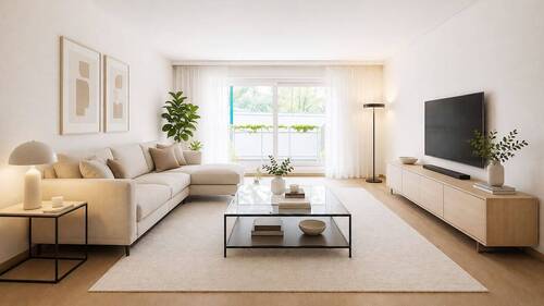 Zimmer u. Ostbalkon. Einrichtung KI generiert. - 3 Zimmer Etagenwohnung zum Kaufen in Düsseldorf