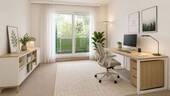 Zimmer u. Westbalkon. Einrichtung KI generiert. - 