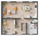 Grundriss-Einfamilienhaus-Flair-134-Erdgeschoss-offene-Kueche-mit-Hobbykeller - 