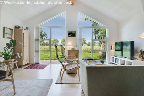 Wohnzimmer - 4 Zimmer Bungalow in Marstal