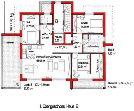 TOP 4 ZKB-Eigentumswohnung im 1. OG (ETW Nr. 8) - 4 Zimmer Etagenwohnung zum Kaufen in Bad Schönborn