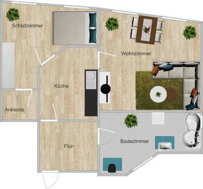 Bild 1 - Helle 2-Zimmer-Dachgeschosswohung