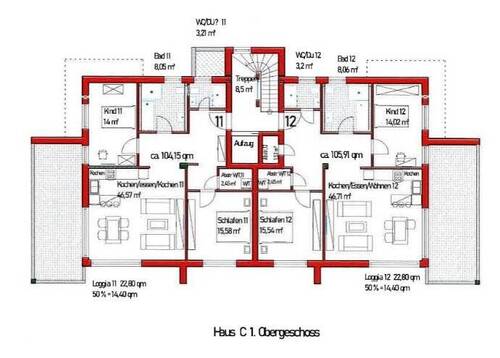 104qm Wfl.- Eigentumswohnung Nr. 11 - 