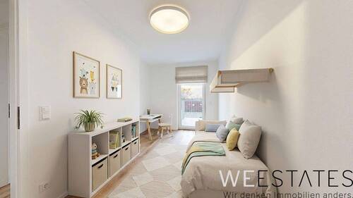 Kinderzimmer mit Balkon- Möblierungsbeispiel - 