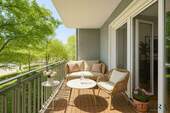 Balkon staging - ELVIRA - Schwabing-West: großzügige 2 Zimmer-Wohnung in schöner Lage.