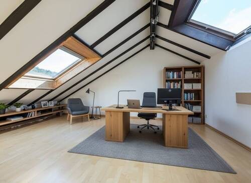 Arbeitszimmer Virtuell in Szene gesetzt - 