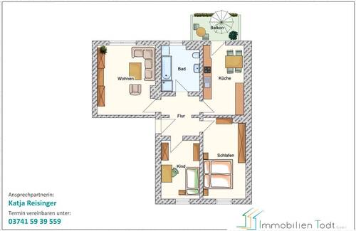 Zwickau, Bülaustr. 12, EG rechts - Bülaustr. 12, EG rechts - 440,00&nbsp;EUR Kaltmiete, ca.&nbsp; 74,80&nbsp;m&sup2;&nbsp;Wohnfl&auml;che