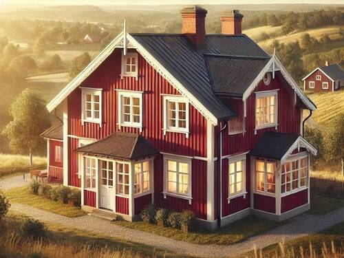Schwedenhaus Musterhaus - Idyllisches Wohnen in Dehme: Grundstück für ein energieeffizientes Schwedenhaus!
