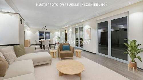 EG Wohnzimmer 2-irtuelle Inszenierung10 - Exklusives EFH mit Garage, Wintergarten, Kamin, Terrasse & großzügigem Grundstück