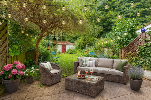 Einrichtungsbeispiel Terrasse KI generiert - 