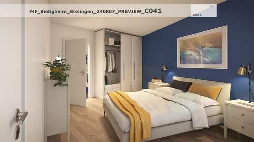 Visualisierung Schlafzimmer - 4 Zimmer Etagenwohnung zum Kaufen in Bietigheim-Bissingen