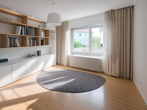 Bild visualisiert, Platz intelligent nutzen - Esszimmer und Home Office in Einklang - 