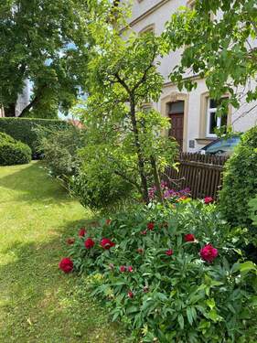 Blick in den blühenden Garten - 