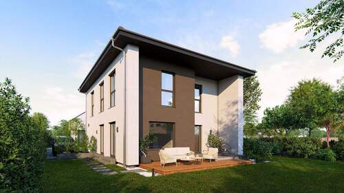 Ansicht Garten Walmdach - Einfamilienhaus mit 151,00 m² in Ober-Mörlen zum Kaufen