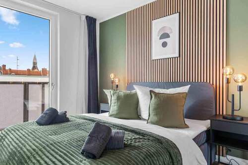 Schlafzimmer Musterwohnung als Wohnbeispiel - 