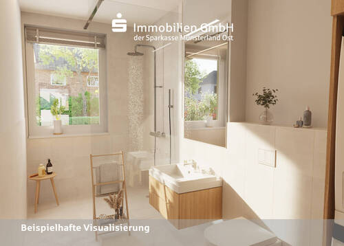 Badezimmer - Etagenwohnung mit 93,00 m&sup2; in Münster zum Kaufen