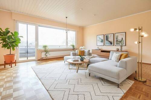 Homestaging - Wohnzimmer (KI) - 4 Zimmer Einfamilienhaus zum Kaufen in Schlangenbad