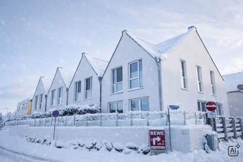 Winterbild KI generiert - DREAMHOUSE Immobilien: Modernes Fischerhaus - als Feriendomizil oder Eigennutz