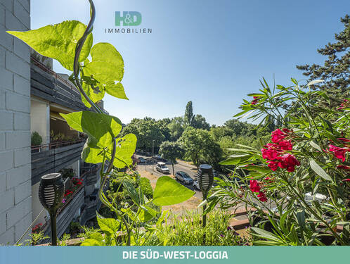 Süd-West-Loggia-Ausblick - Etagenwohnung mit 73,00 m&sup2; in Düsseldorf zum Kaufen