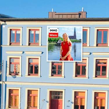 Hausansicht - ~ Hochwertige 4-Zimmer-Dachgeschoss-Wohnung in Schwerin - Feldstadt - 2 Balkone Süd ~