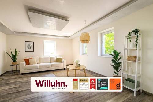 Helles Wohnzimmer - Wie im eigenen Haus: Erdgeschosswohnung mit Garten & Terasse! 