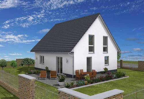 Gartenansicht.jpg - Grundstückserwerb und Neubau 5-Zimmer-Massivhaus