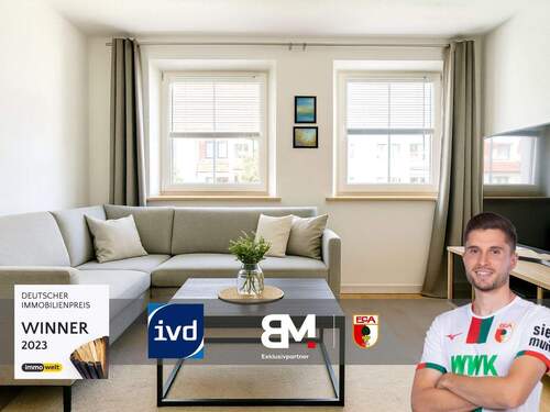 Thumbnail - In Kürze frei! 2016 renovierte 3-Zimmer Wohnung mit 59 m² und Westbalkon in Augsburg-Oberhausen