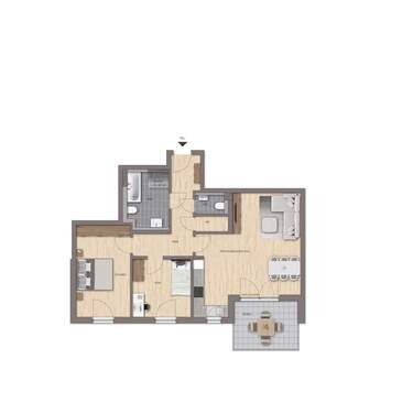 Schöne 3-Zimmer-Wohnung mit großem Balkon - 3 Zimmer Etagenwohnung in Roth