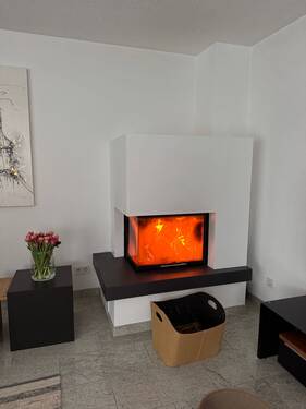 offener Kamin im Wohnzimmer - 8 Zimmer Doppelhaushälfte in Schopfheim