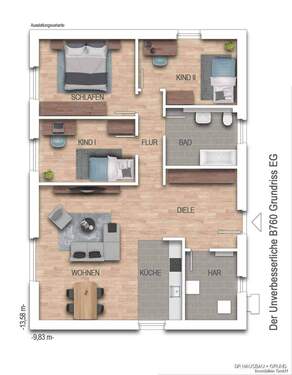AB760_ EG - 4 Zimmer Bungalow zum Kaufen in Jübek